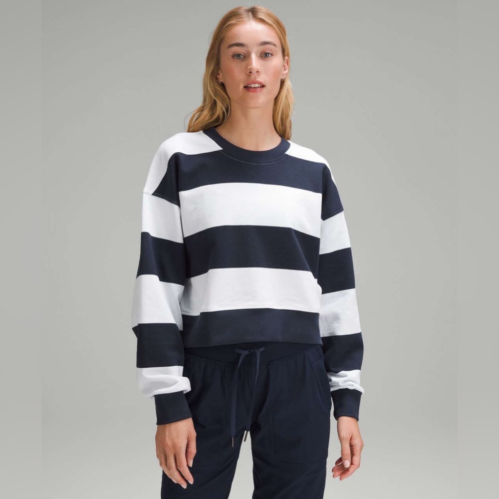 Lululemon Perfectly Oversized Cropped Crew *Stripe